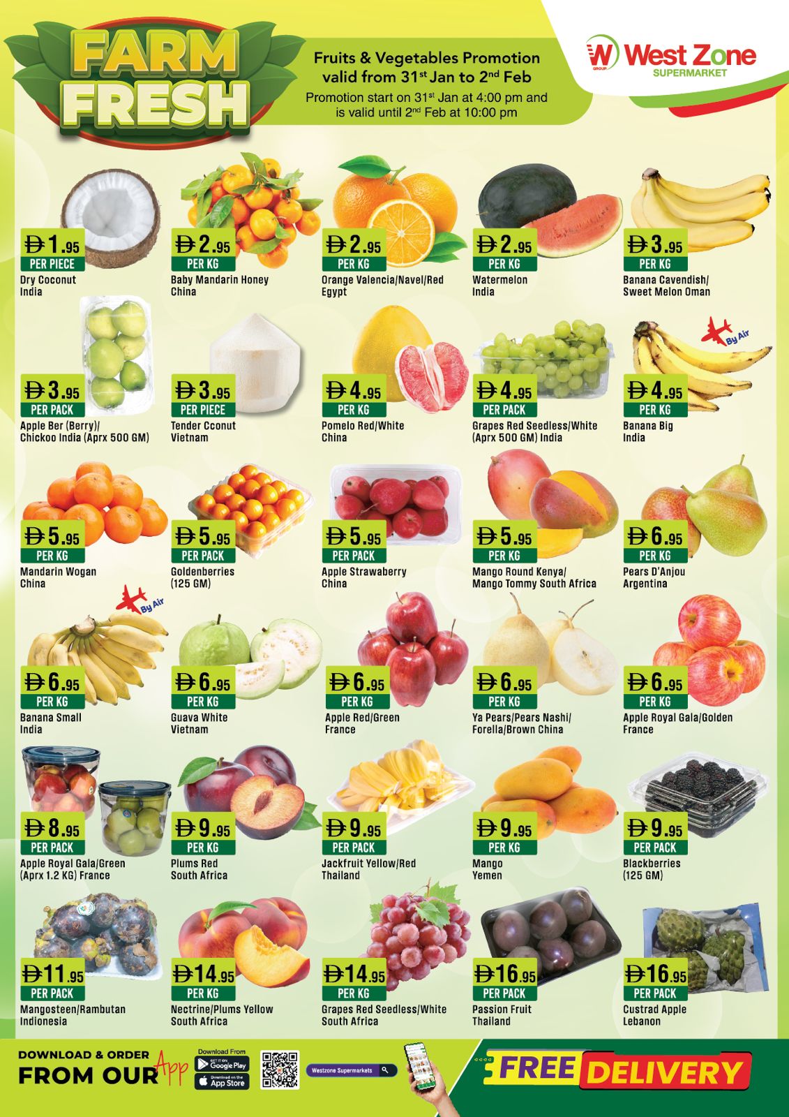 Fruits & Vegetables Promotion valid from 31st Jan 4:00pm and is valid until 2nd feb 2026 at 10:00pm