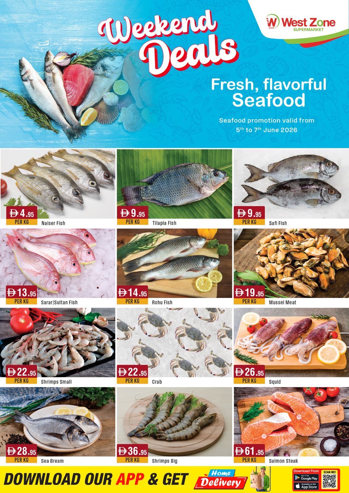 Weekend Deals Seafood promotion valid from 5th to 7th of June 2026