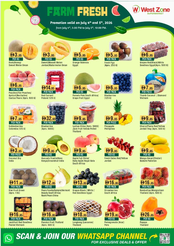 Farm Fresh promotion valid on 4th and 5th of July 2026